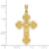 14K Scroll Cross W/ Sunburst Center Charm