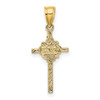 14K 2-D Starburst Crucifix Charm