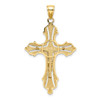 14K Textured Cut-Out Crucifix W/Budded Tips Charm
