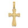 14K Cross w/ Textured Heart Edges Design Charm 14K Cross w/ Textured Heart Edges Design Charm