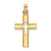 14K Polished and Cut-Out Cross Charm