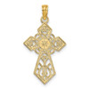 14K Polished and Lace Cross Charm
