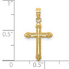 14K Polished w/ Scroll Design Cross Charm