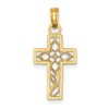 14K Flower In Cross Charm