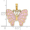 14K Lavender Enameled Butterfly Pendant