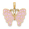 14K Lavender Enameled Butterfly Pendant