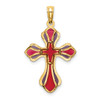 14K Pink and Purple Enameled Cross Charm