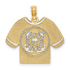 14k w/Rhodium US COAST GUARD T-Shirt Charm