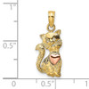 14k Two-Tone Cat w/ Heart Charm