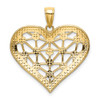 14k w/Rhodium Lattice Center Heart Charm