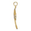14K W/ Rhodium Beaded and D/C Cross Charm