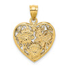 14k Two-Tone 3-D Heart w/ Butterfly Reversible Charm