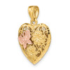 14k Two-Tone 3-D Heart w/ Butterfly Reversible Charm