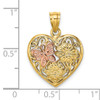 14k Two-Tone 3-D Heart w/ Butterfly Reversible Charm