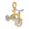 14k Two-tone 3-D Tricycle w/ Moveable Handlebars and Wheels Charm