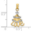 14k w/ Rhodium LOVE Christmas Tree Charm