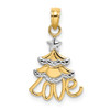 14k w/ Rhodium LOVE Christmas Tree Charm