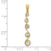 14K w/Rhodium D/C Diagonal Swirl Charm