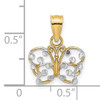 14k w/ Rhodium Diamond-cut Butterfly Charm