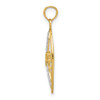 14k w/Rhodium Textured HOPE w/ Ribbon Charm