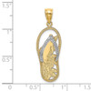14K W/ Rhodium Dolphin In Flip Flop Charm