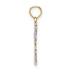 14K w/Rhodium Polished/Textured Cut-Out HOPE Angel Charm