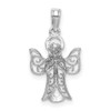 14k White Gold Angel Pendant