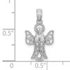 14k White Gold Angel Pendant
