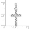 14k White Gold D/C Cross Pendant