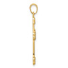 14K w/Rhodium D/C Cross w/Hearts Pendant