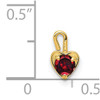 14ky January Synthetic Birthstone Heart Charm
