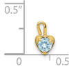14ky March Synthetic Birthstone Heart Charm
