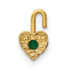 14ky May Synthetic Birthstone Heart Charm