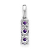 14k White Gold 3-stone Amethyst and Diamond Pendant