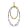 14k Two-tone 1/2ct. Diamond Double Oval Pendant