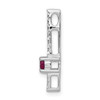 14k White Gold Diamond and .18 Ruby Fancy Chain Slide