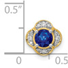 14k 1/15ct. Diamond and .33 Sapphire Fancy Chain Slide