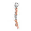 14k Rose and White Gold 1/8ct. Diamond Four Flower Chain Slide