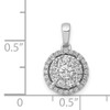 14k White Gold 1/2ct. Diamond Round Halo Cluster Pendant