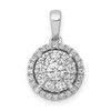 14k White Gold 1/2ct. Diamond Round Halo Cluster Pendant
