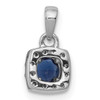 14k White Gold 1/3ct. Blue/White Diamond Square Pendant