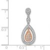 14k Rose and White Gold 1/4ct. Diamond Double Teardrop Chain Slide