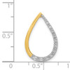 14k Polished 1/10ct. Diamond Teardrop Chain Slide