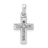 14k White Gold 1/6ct. Diamond Latin Cross Pendant