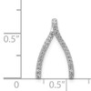 14k White Gold Diamond Wishbone Chain Slide