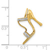 14k and Rhodium Solid 3-D .01ct Diamond High Heel Charm