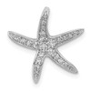 14k White Gold Diamond Starfish Chain Slide Pendant