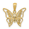 14k and Rhodium Diamond Butterfly Pendant
