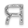 14K  White Gold Diamond Letter R Initial Charm