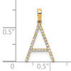 14K Diamond Letter A Initial Pendant